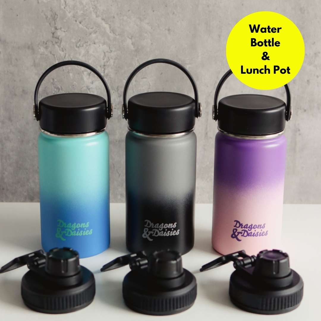 Thermal Stainless Steel Bottle Water & Lunch Pot Ombre - 350ml /550ml/950ml