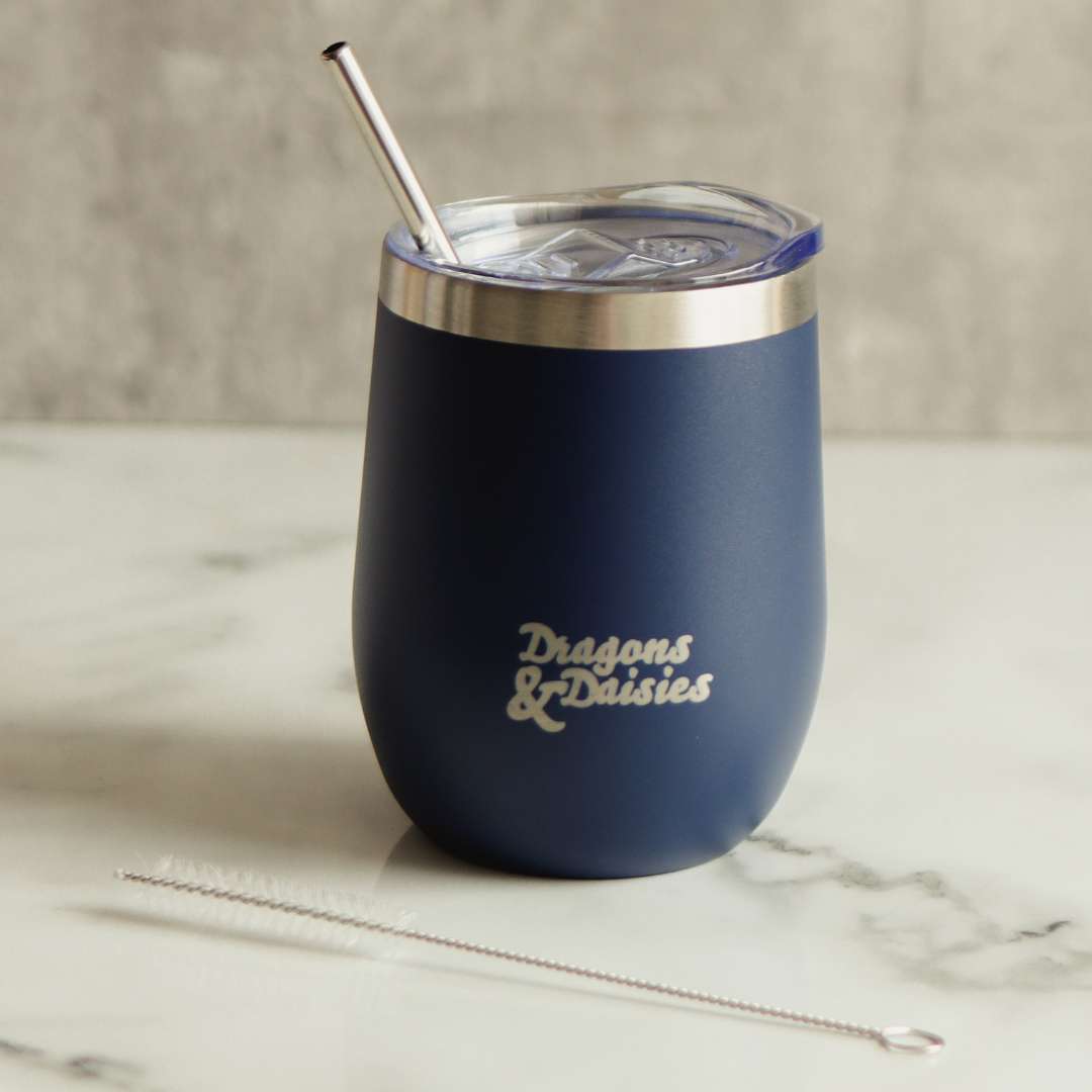Navy 350ml Splash Proof Thermal Travel Cup