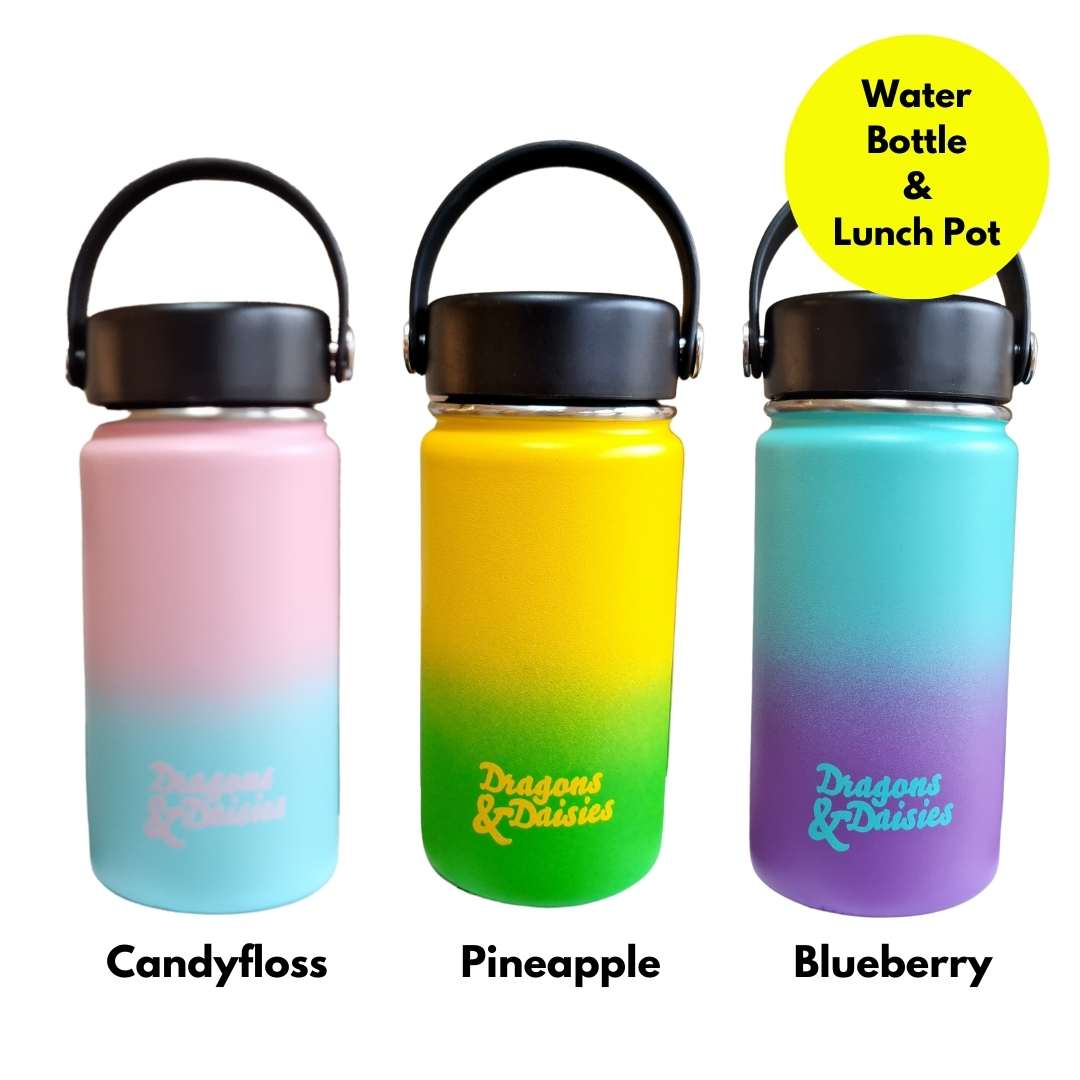 Thermal Stainless Steel Bottle Water & Lunch Pot Ombre - 350ml /550ml/950ml