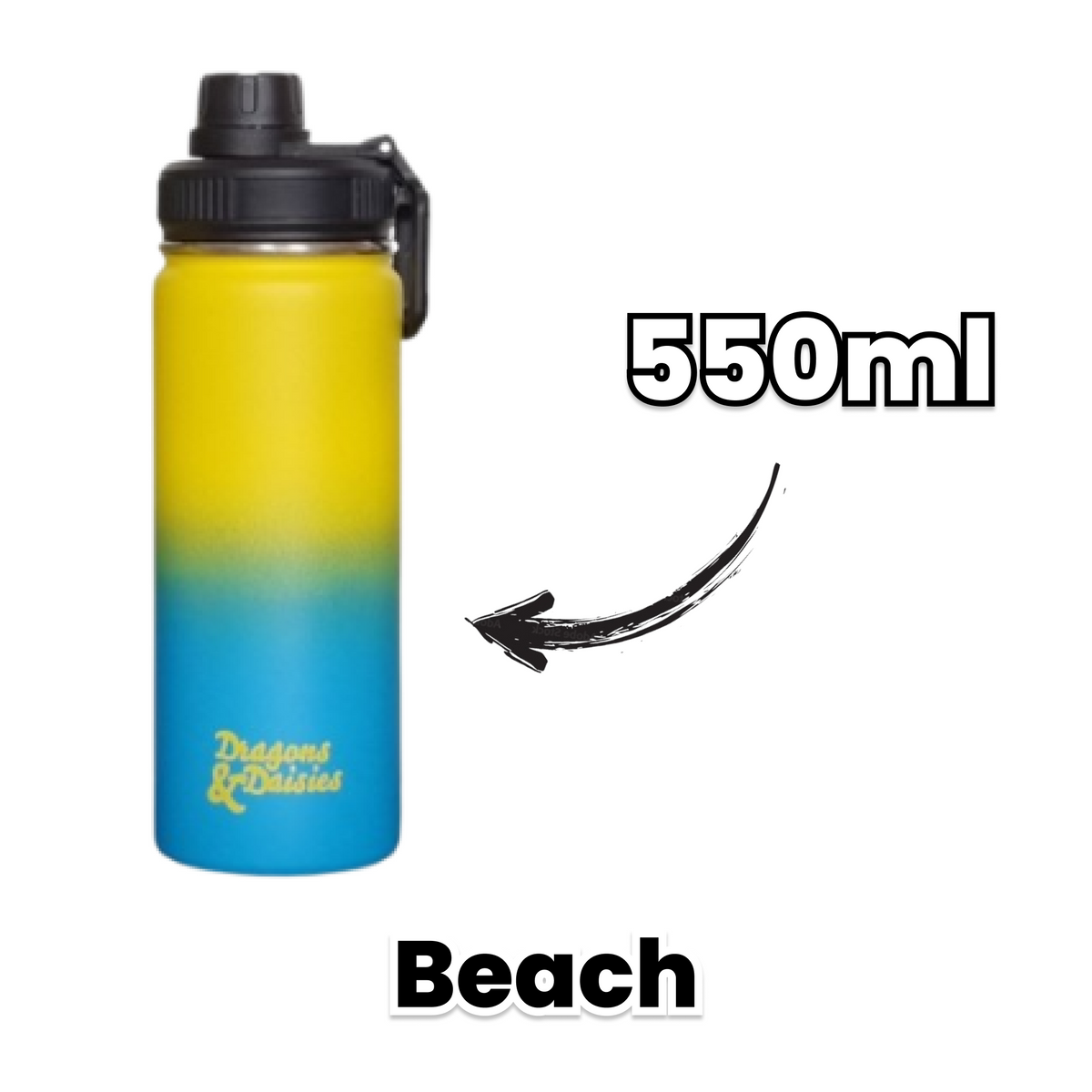 Beach Leakproof Thermal Lunch Pot & Water Bottle | 350ml - 550ml - 950ml