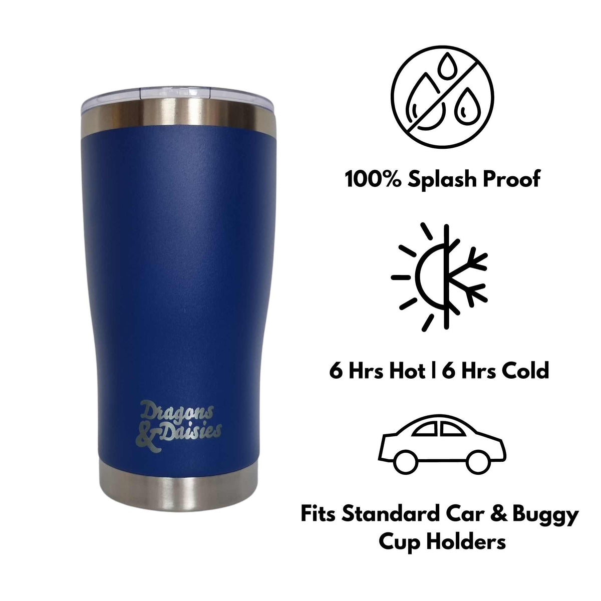 Navy 560ml Splash Proof Thermal Travel Tumbler