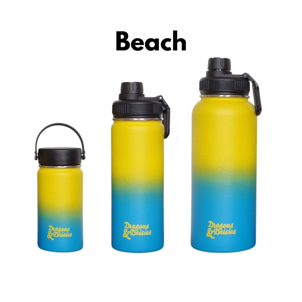 Beach Leakproof Thermal Lunch Pot & Water Bottle | 350ml - 550ml - 950ml