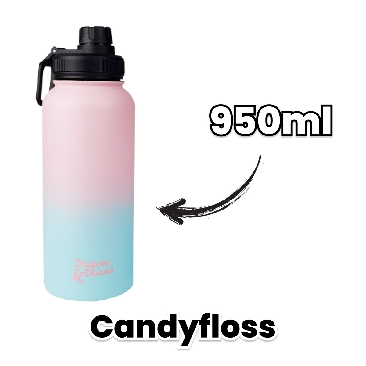 Candyfloss Leakproof Thermal Lunch Pot & Water Bottle | 350ml - 550ml - 950ml