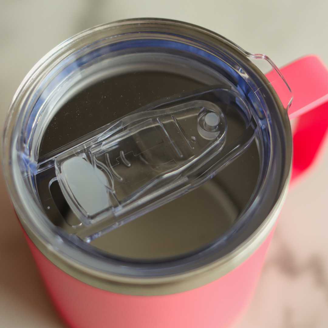 400ml Hot Pink Spill Proof Thermal Travel Mug With Handle