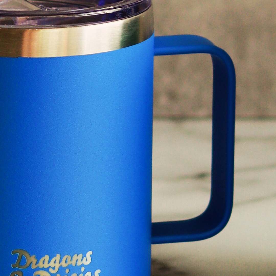 400ml  Royal Blue Spill Proof Thermal Travel Mug With Handle