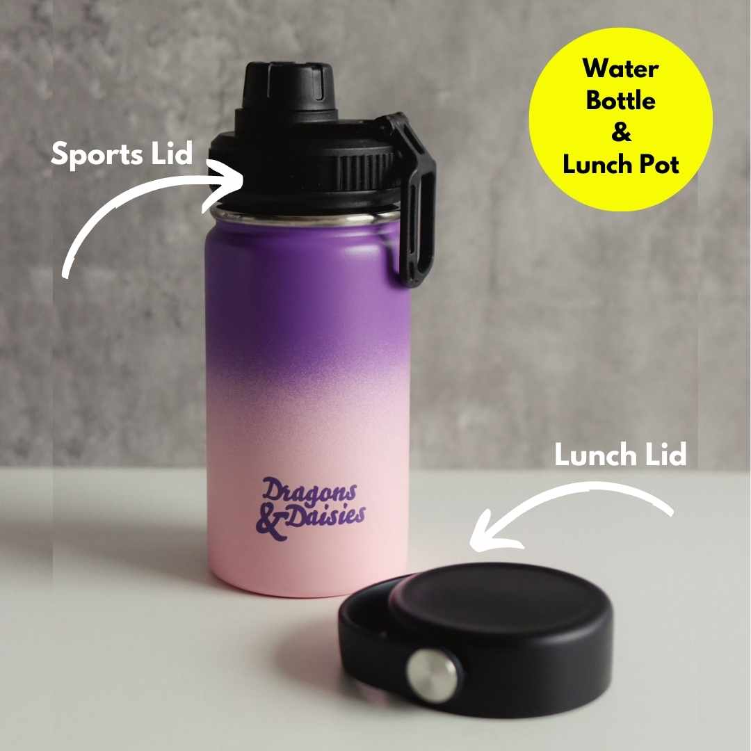 Ombre Stainless Steel Lunch Pot & Free Sports Lid