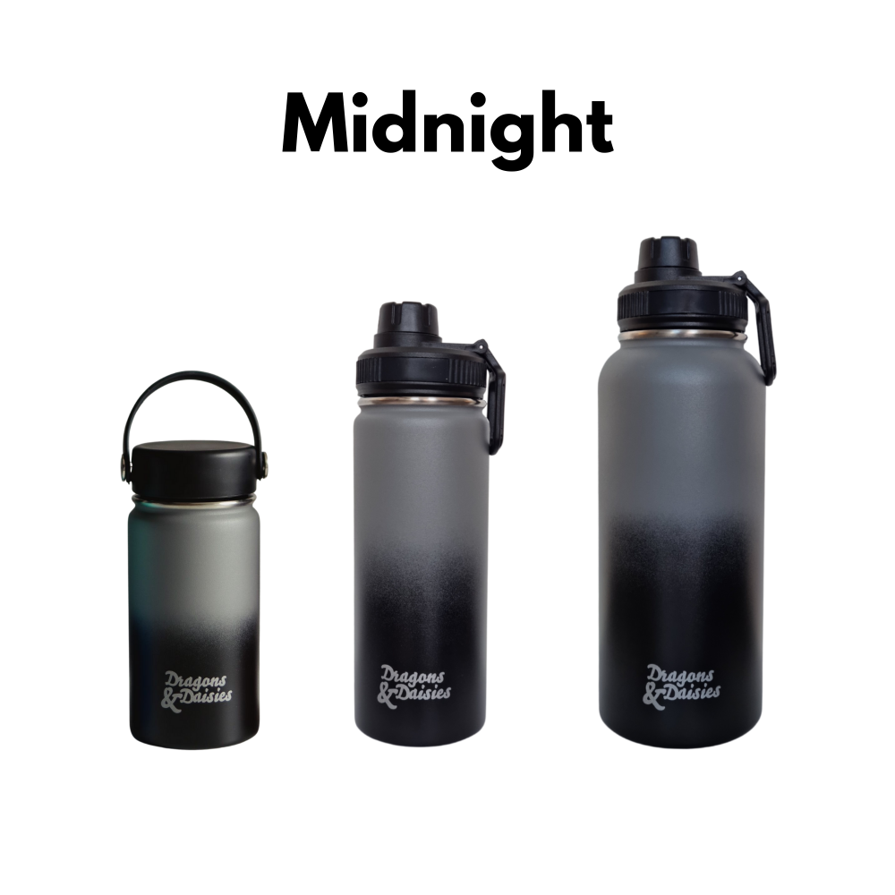 Midnight Leakproof Thermal Lunch Pot & Water Bottle | 350ml - 550ml - 950ml
