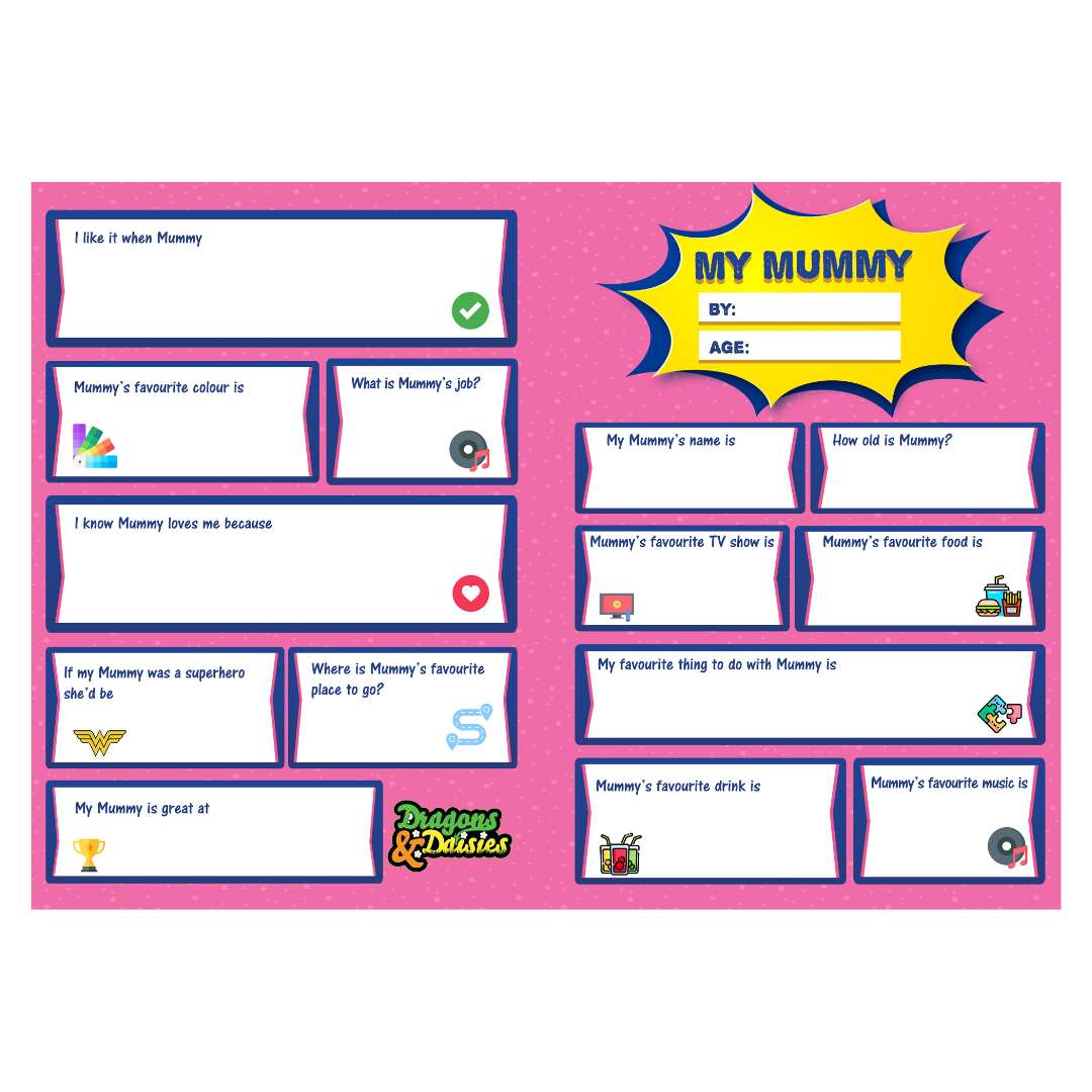 My Mummy Quiz Sheet & Greeting Card Keepsake