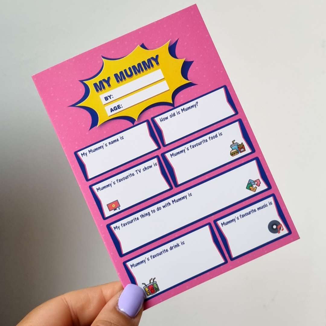 My Mummy Quiz Sheet & Greeting Card Keepsake