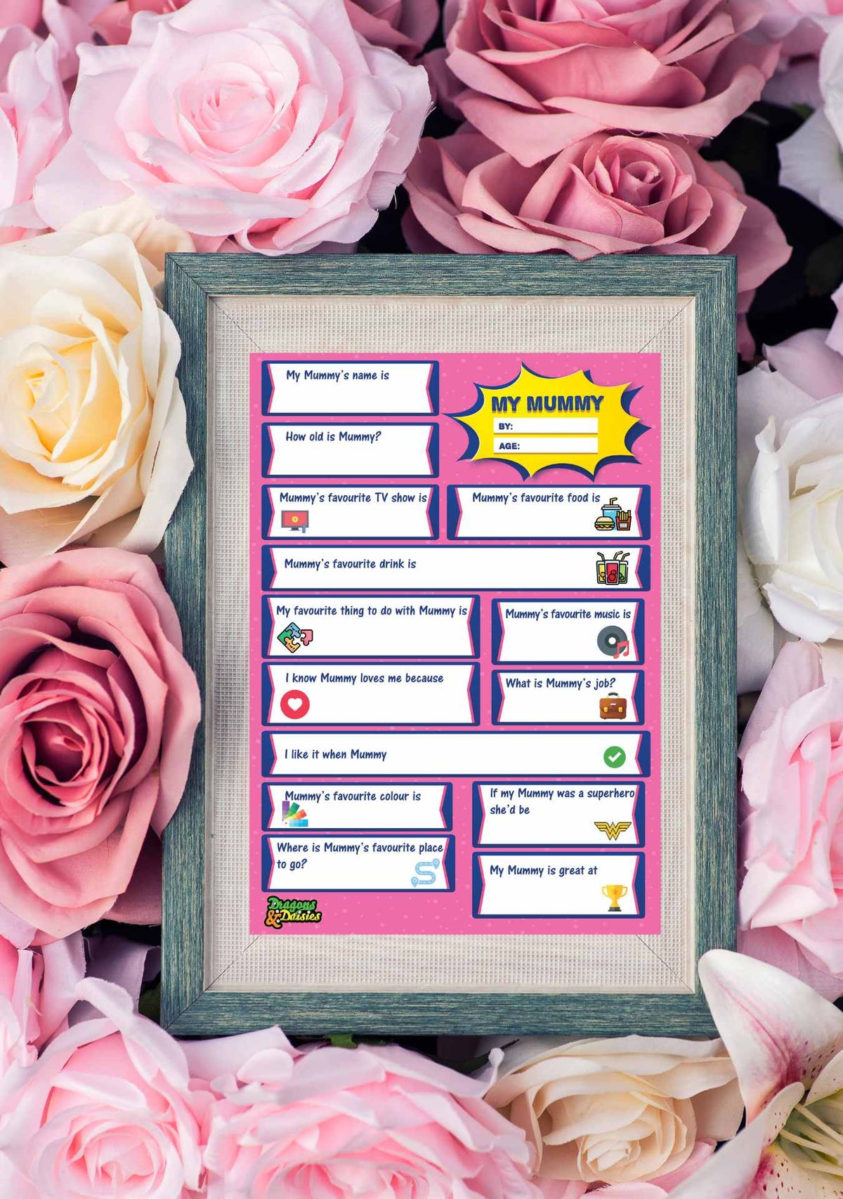 My Mummy Quiz Sheet & Greeting Card Keepsake