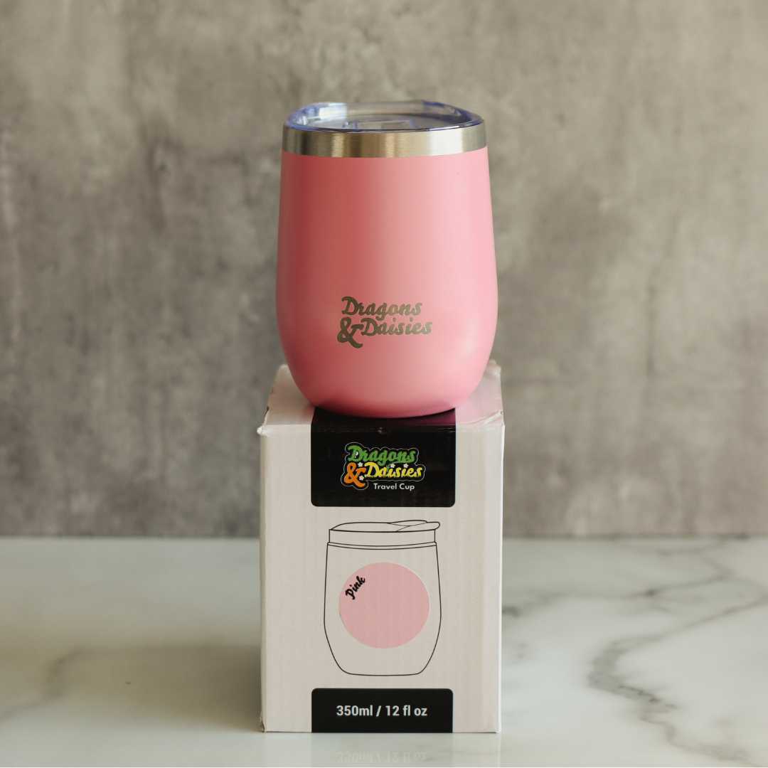 Pink 350ml Splash Proof Thermal Travel Cup