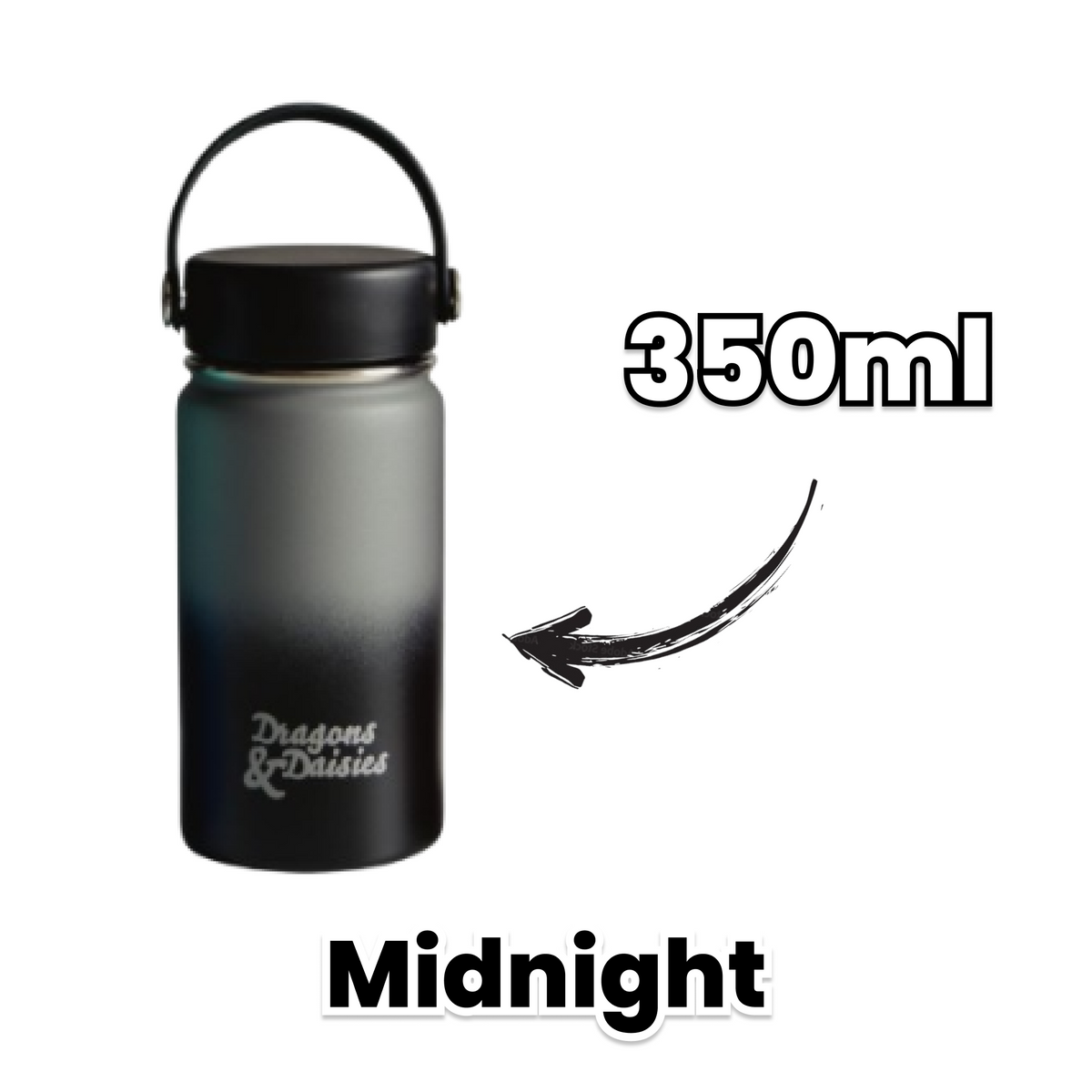 Midnight Leakproof Thermal Lunch Pot &amp; Water Bottle | 350ml - 550ml - 950ml