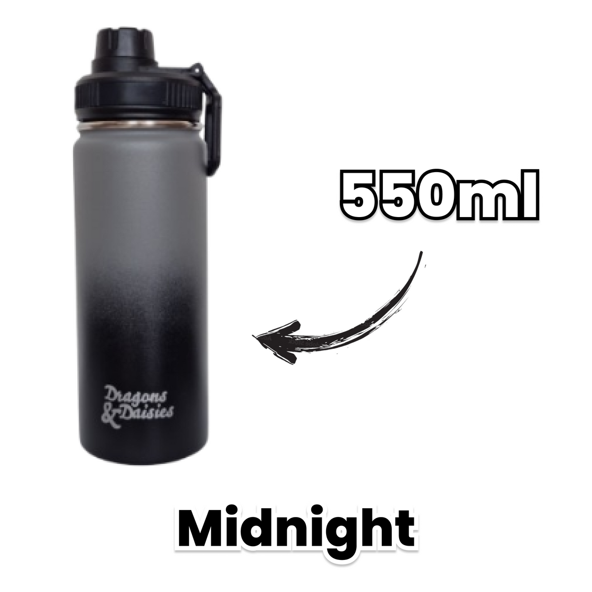 Midnight Leakproof Thermal Lunch Pot &amp; Water Bottle | 350ml - 550ml - 950ml