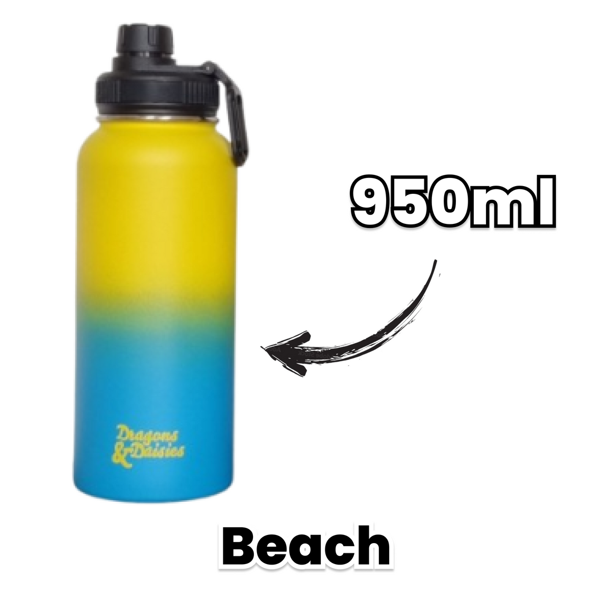 Beach Leakproof Thermal Lunch Pot &amp; Water Bottle | 350ml - 550ml - 950ml