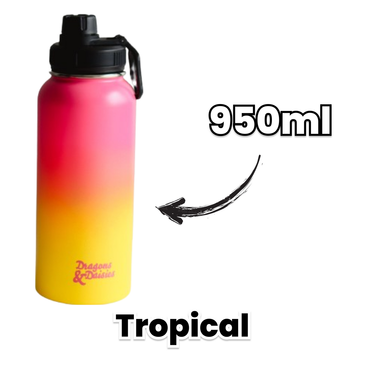 Tropical Leakproof Thermal Lunch Pot &amp; Water Bottle | 350ml - 550ml - 950ml
