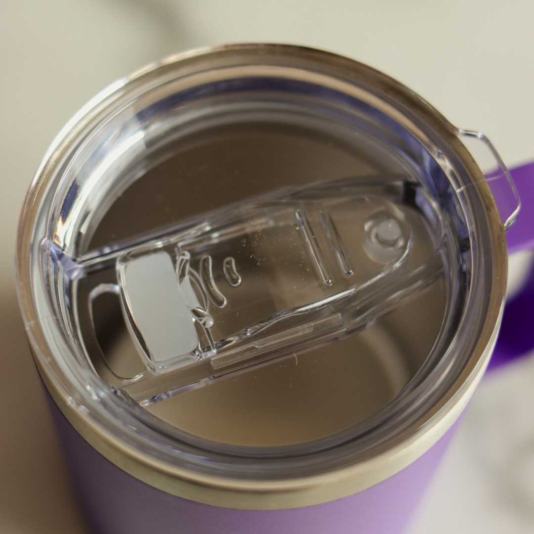400ml  Purple Spill Proof Thermal Travel Mug With Handle
