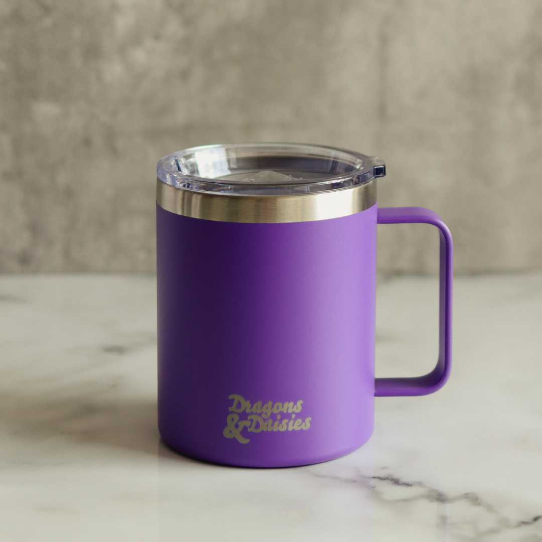 400ml  Purple Spill Proof Thermal Travel Mug With Handle