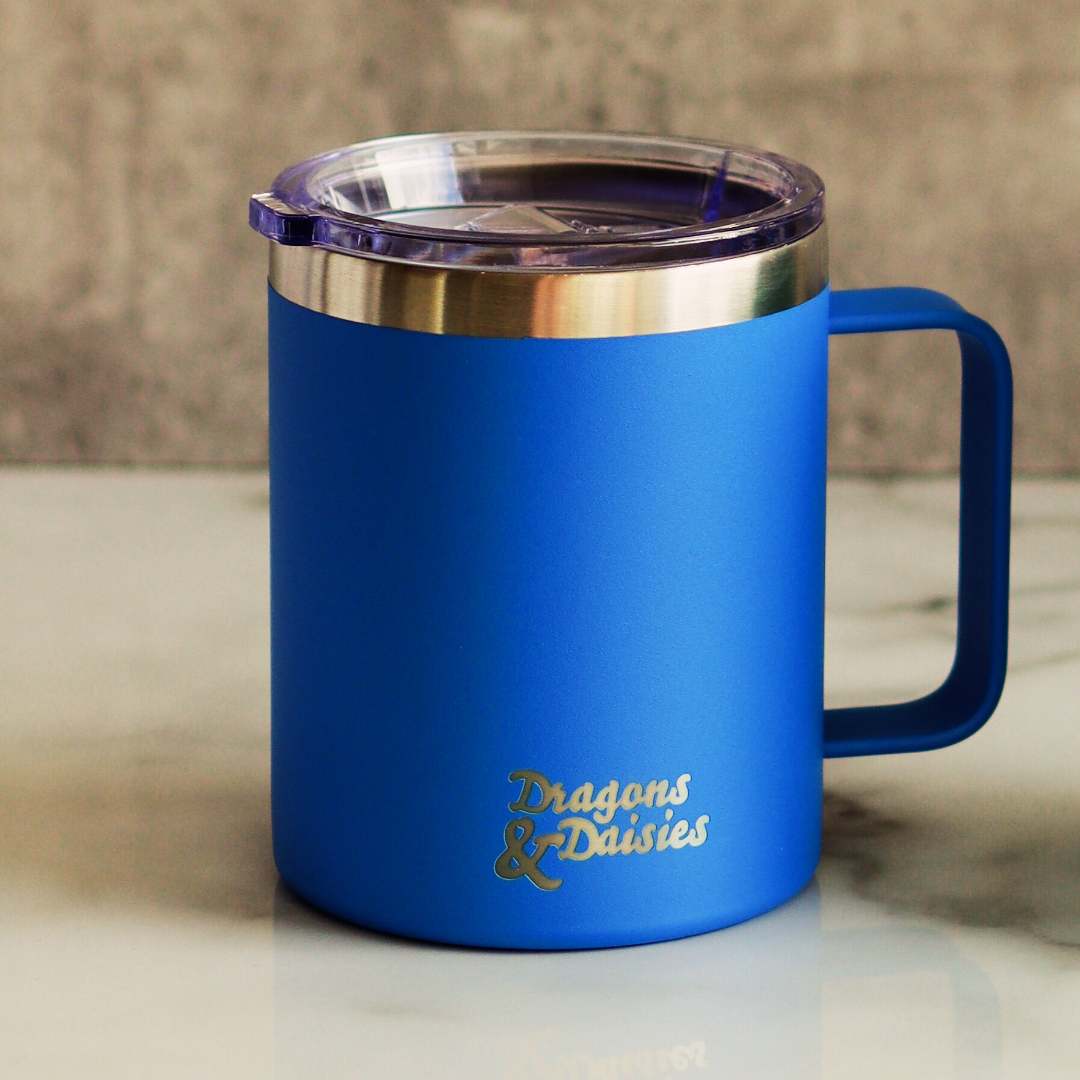 400ml  Royal Blue Spill Proof Thermal Travel Mug With Handle