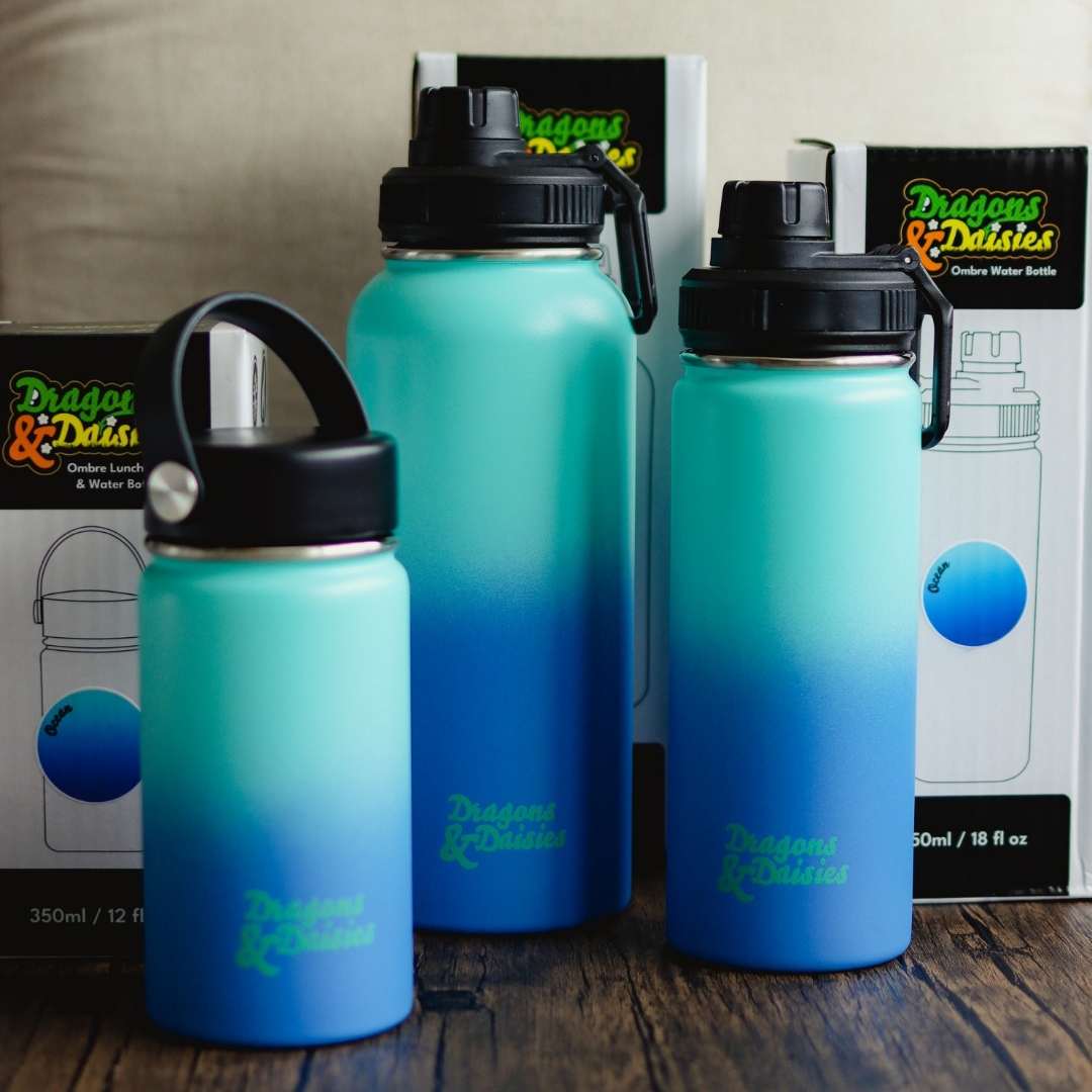 Cool Water Bottle &amp; Lunch Pot Ombre Stainless Steel - 350ml /550ml/950ml