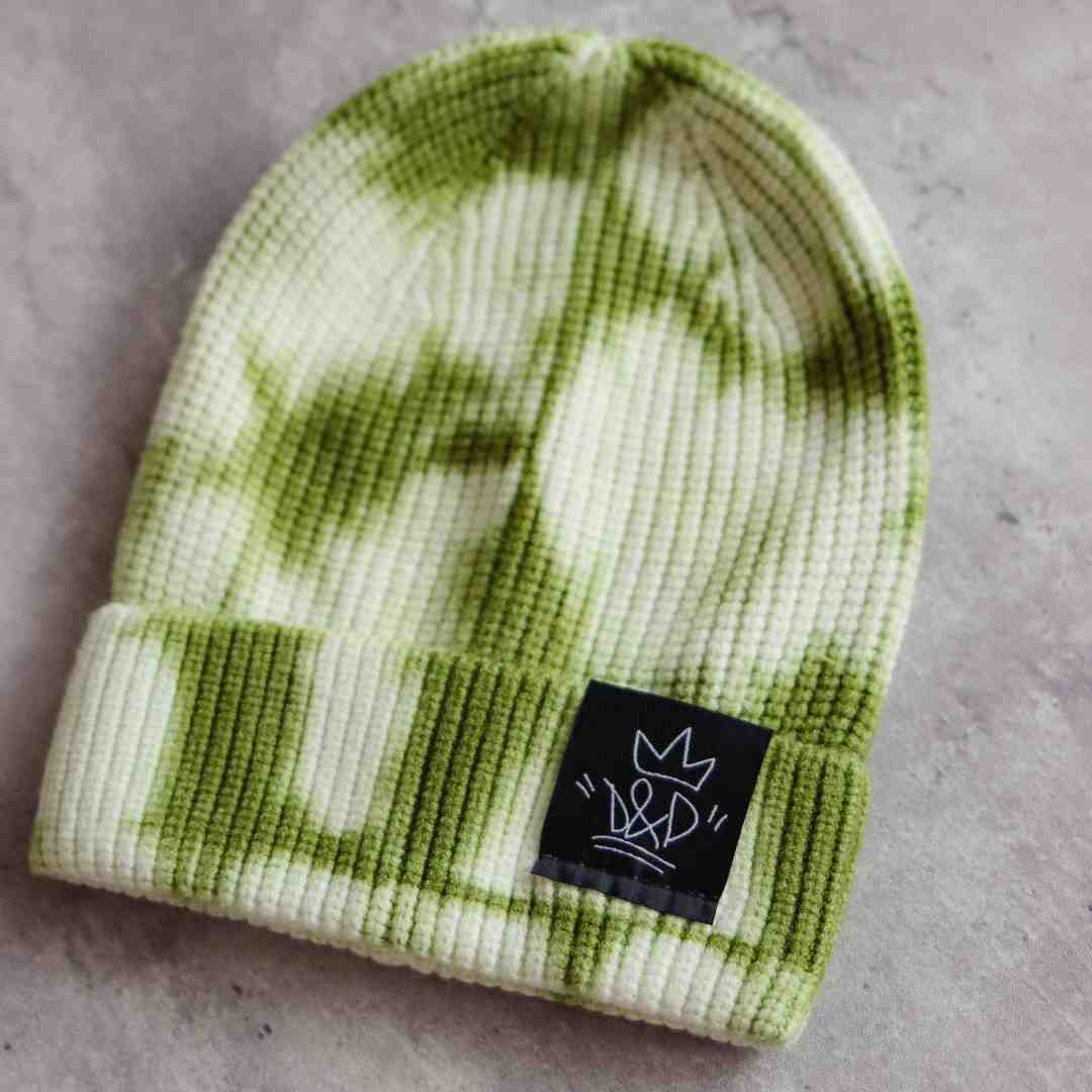 Super Soft &amp; Cosy Tie Dyed Beanie - Khaki