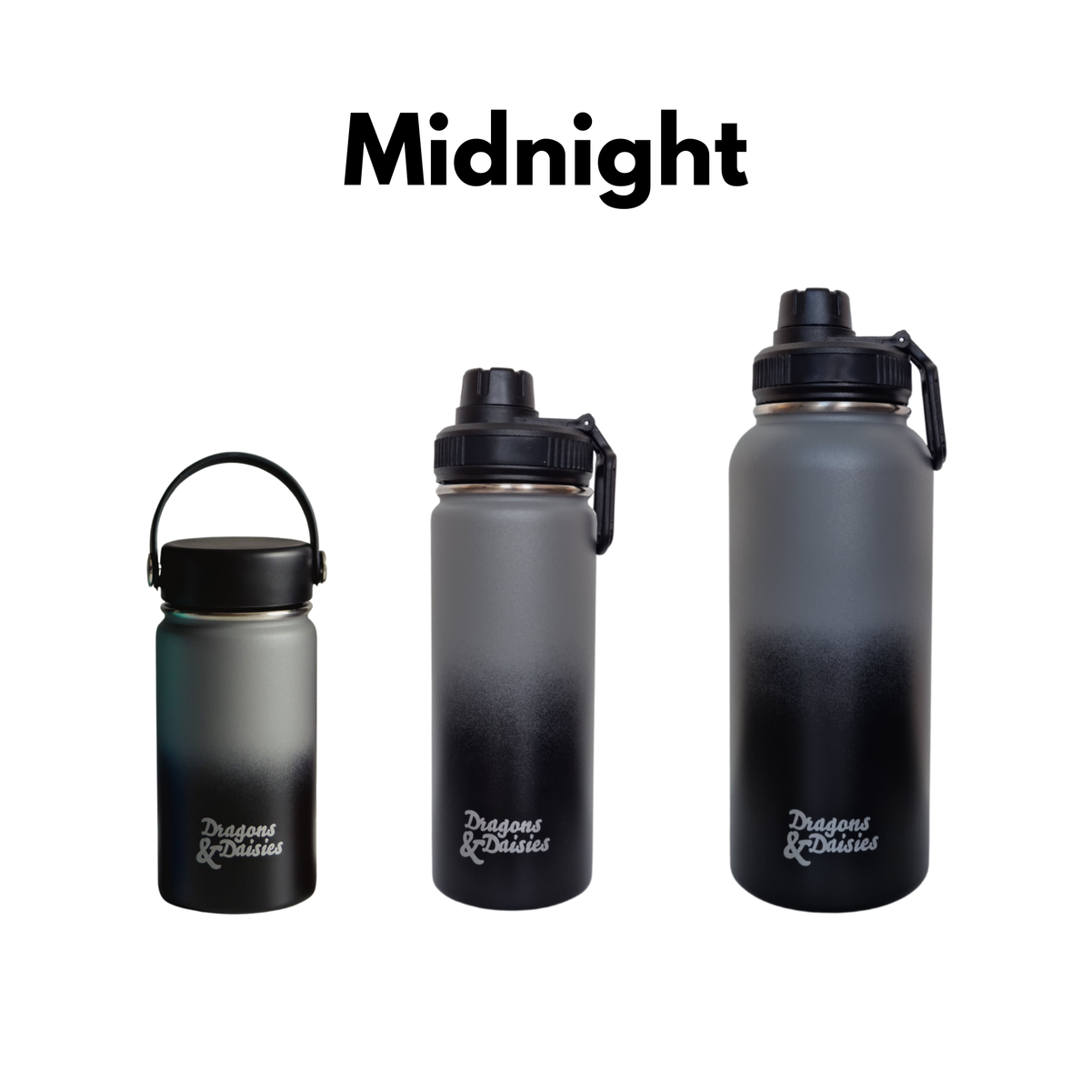 Midnight Leakproof Thermal Lunch Pot &amp; Water Bottle | 350ml - 550ml - 950ml