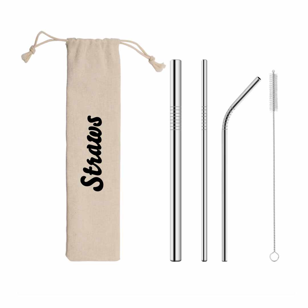 Reusable Stainless Steel Straws - Set of 3