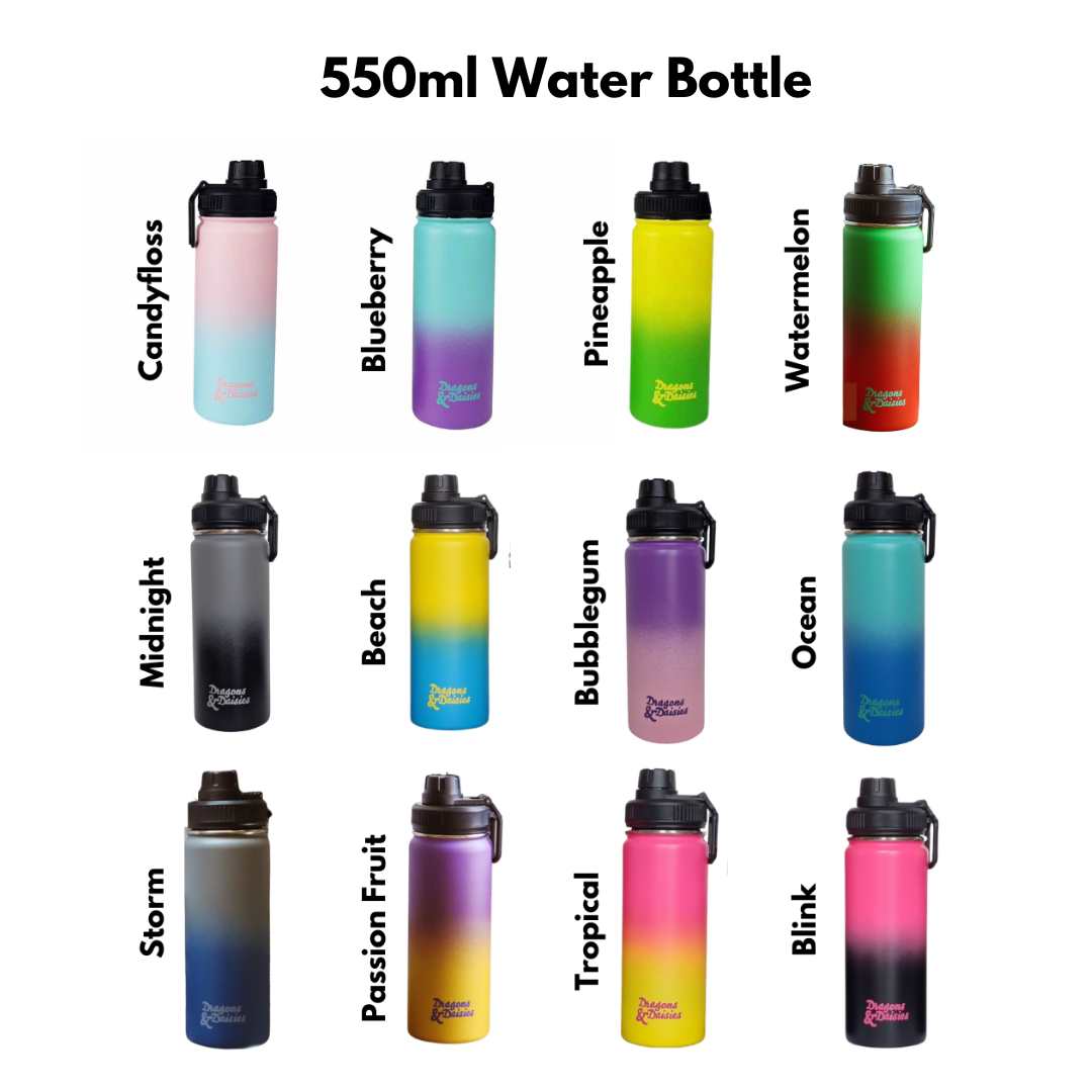 Thermal Stainless Steel Bottle Water &amp; Lunch Pot Ombre - 350ml /550ml/950ml