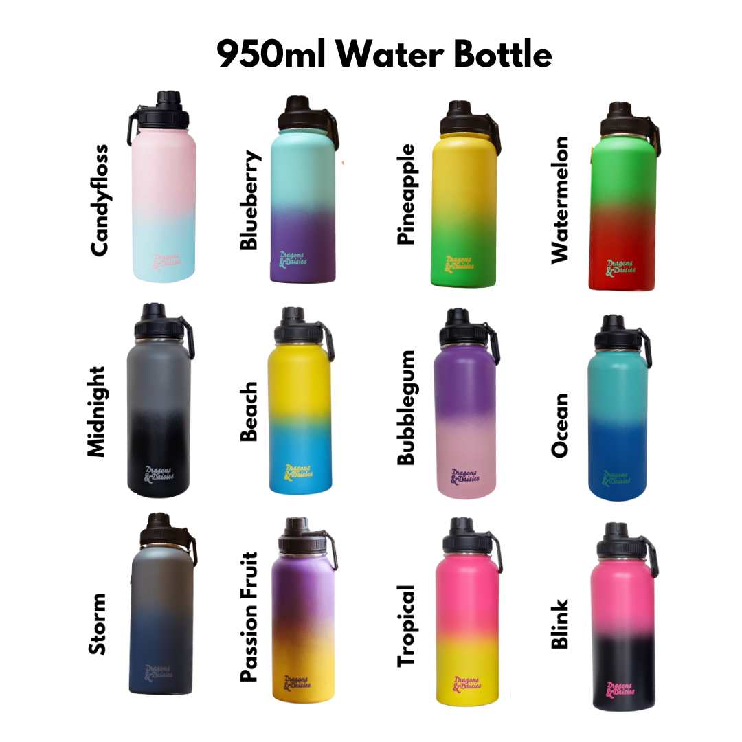 Cool Water Bottle &amp; Lunch Pot Ombre Stainless Steel - 350ml /550ml/950ml