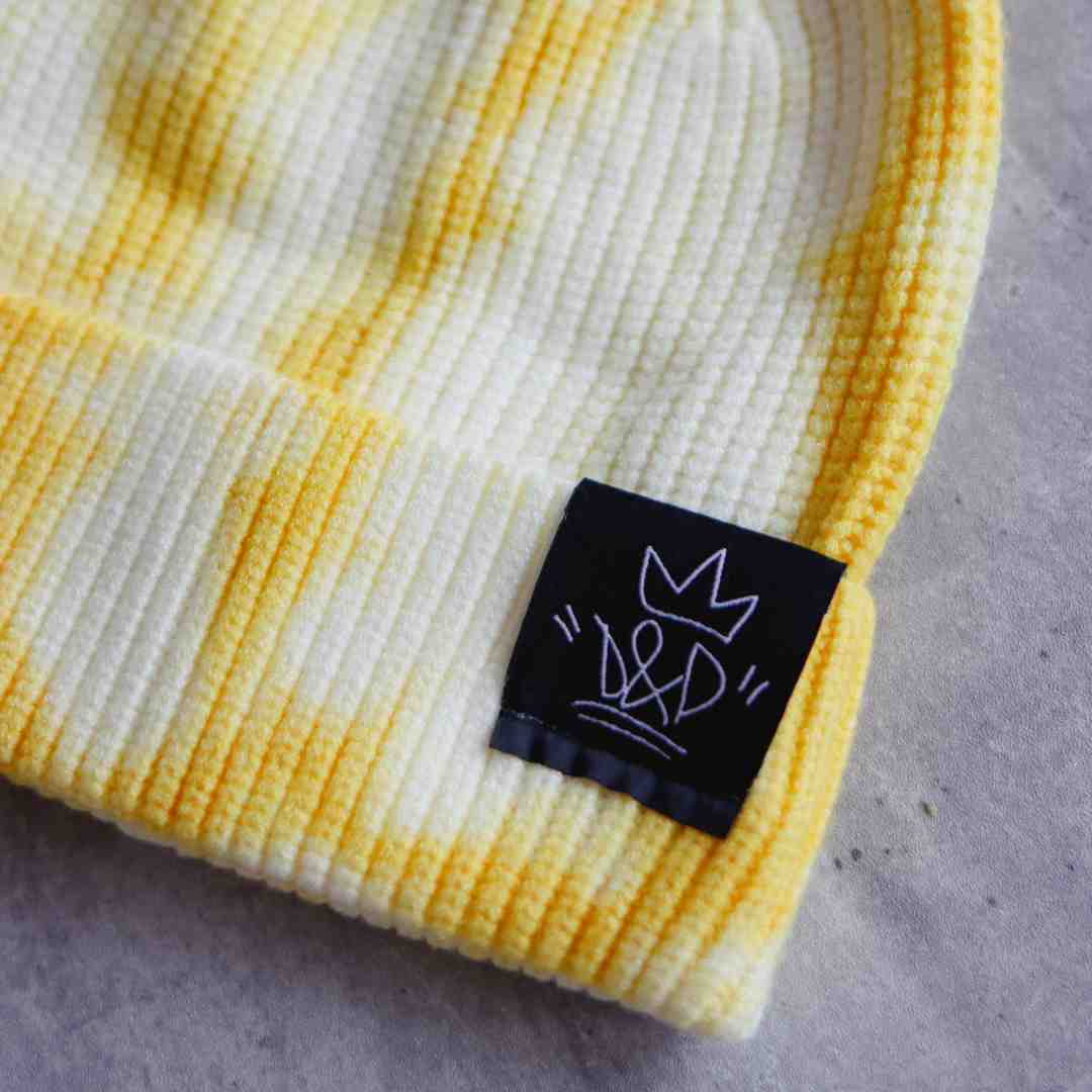Super Soft &amp; Cosy Tie Dyed Beanie - Yellow