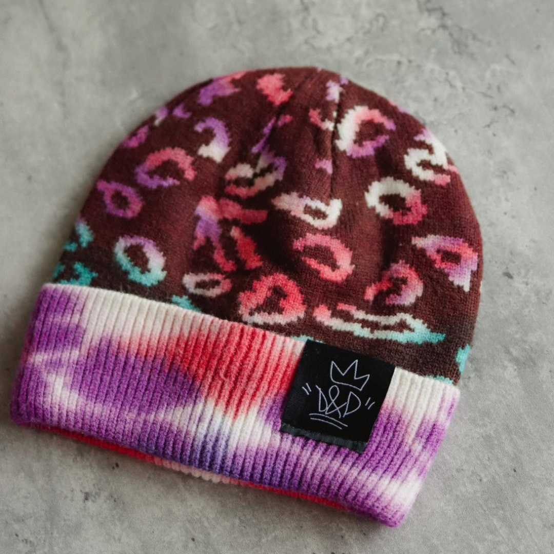 Adult &amp; Kid Leopard Print Tie Dyed Beanie