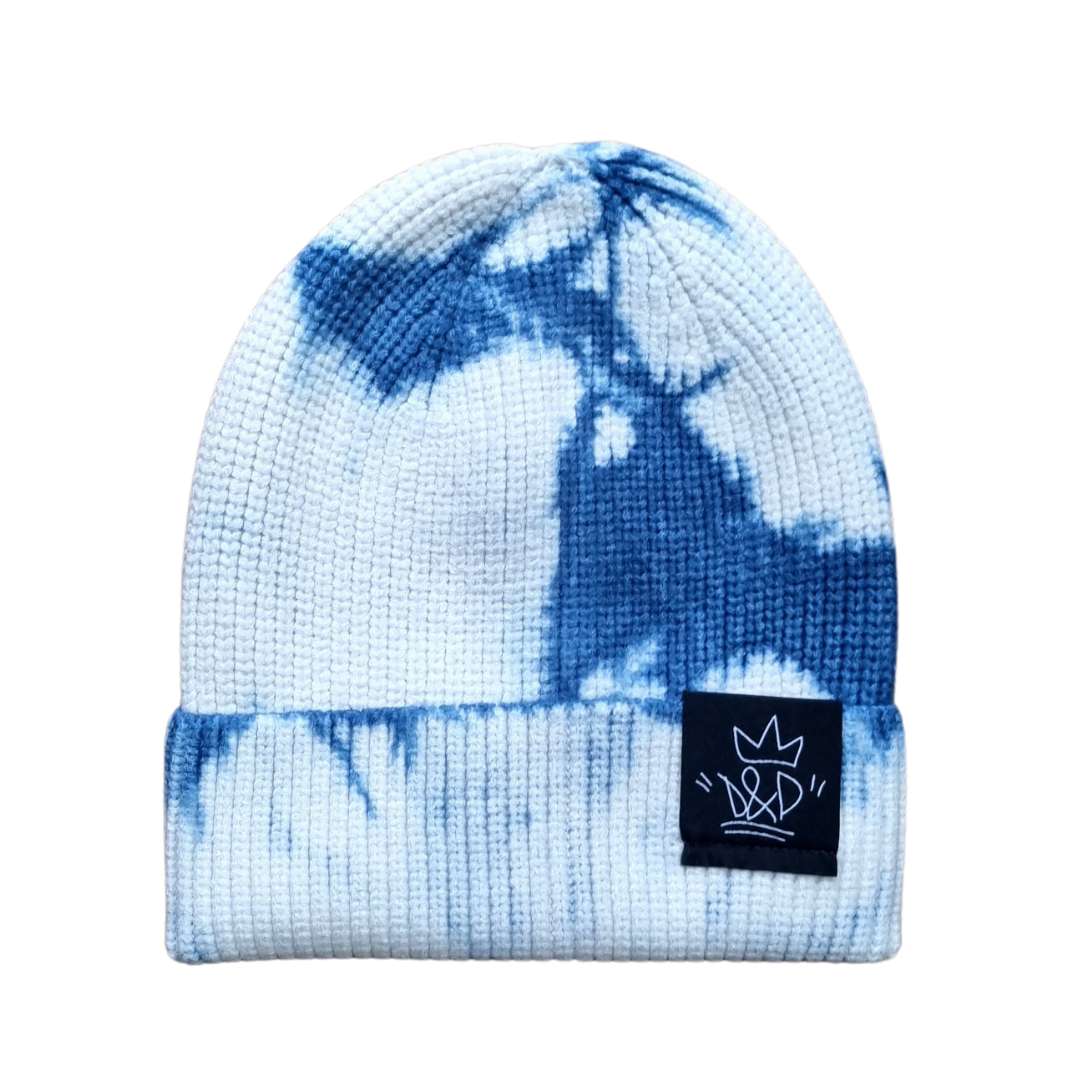 Super Soft &amp; Cosy Tie Dyed Beanie - Blue