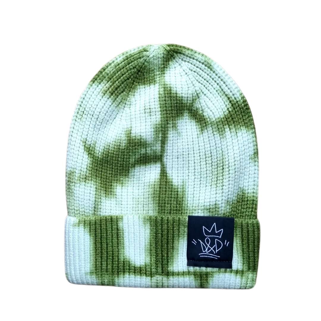 Super Soft &amp; Cosy Tie Dyed Beanie - Khaki