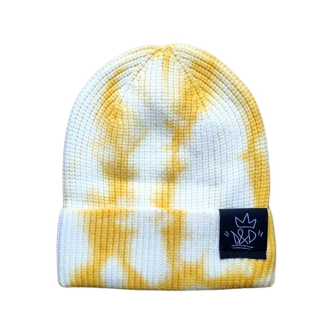 Super Soft &amp; Cosy Tie Dyed Beanie - Yellow