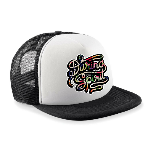 Dragons & Daisies black floral print Daring Spirit unisex monochrome Snapback trucker Hat for children